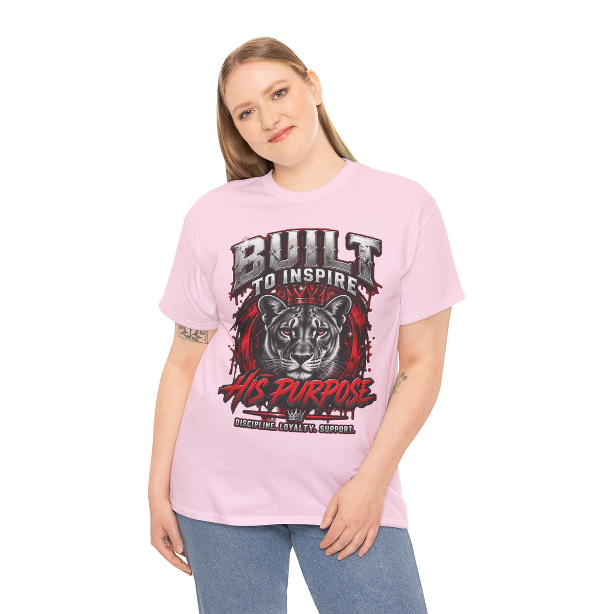 Built to Inspire His Purpose Couples Tiger Graphic T-Shirt