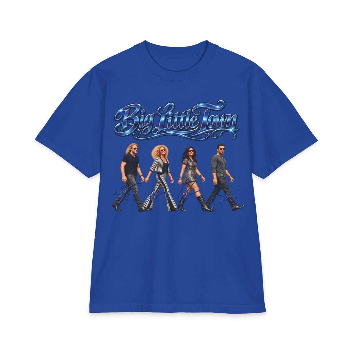Big Little Town County Team T-Shirt | Band Member Silhouette Crossing Road