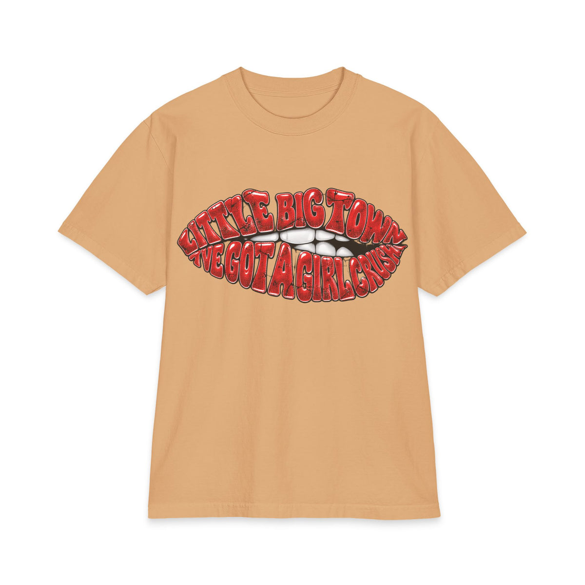 Big Little Town Lips Graphic T-Shirt | Retro Red Lip Art