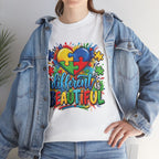 Different Is Beautiful Autism Puzzle Heart T-Shirt | Neurodiversity Awareness Tee