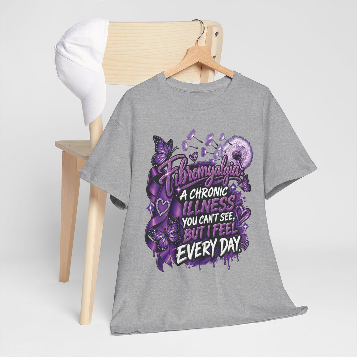 Fibromyalgia Awareness ribbon shirt | T-Shirt, Chronic Illness Support, Purple Awareness