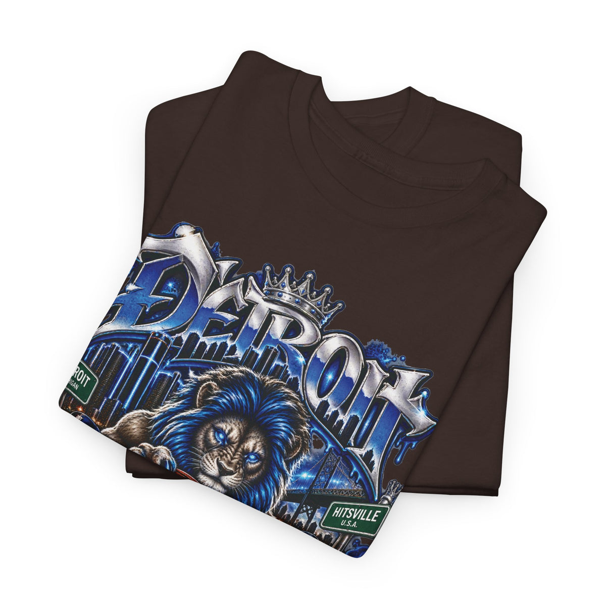 Detroit Basketball Lion Graphic Tee | City Streetball Detroit D Logo