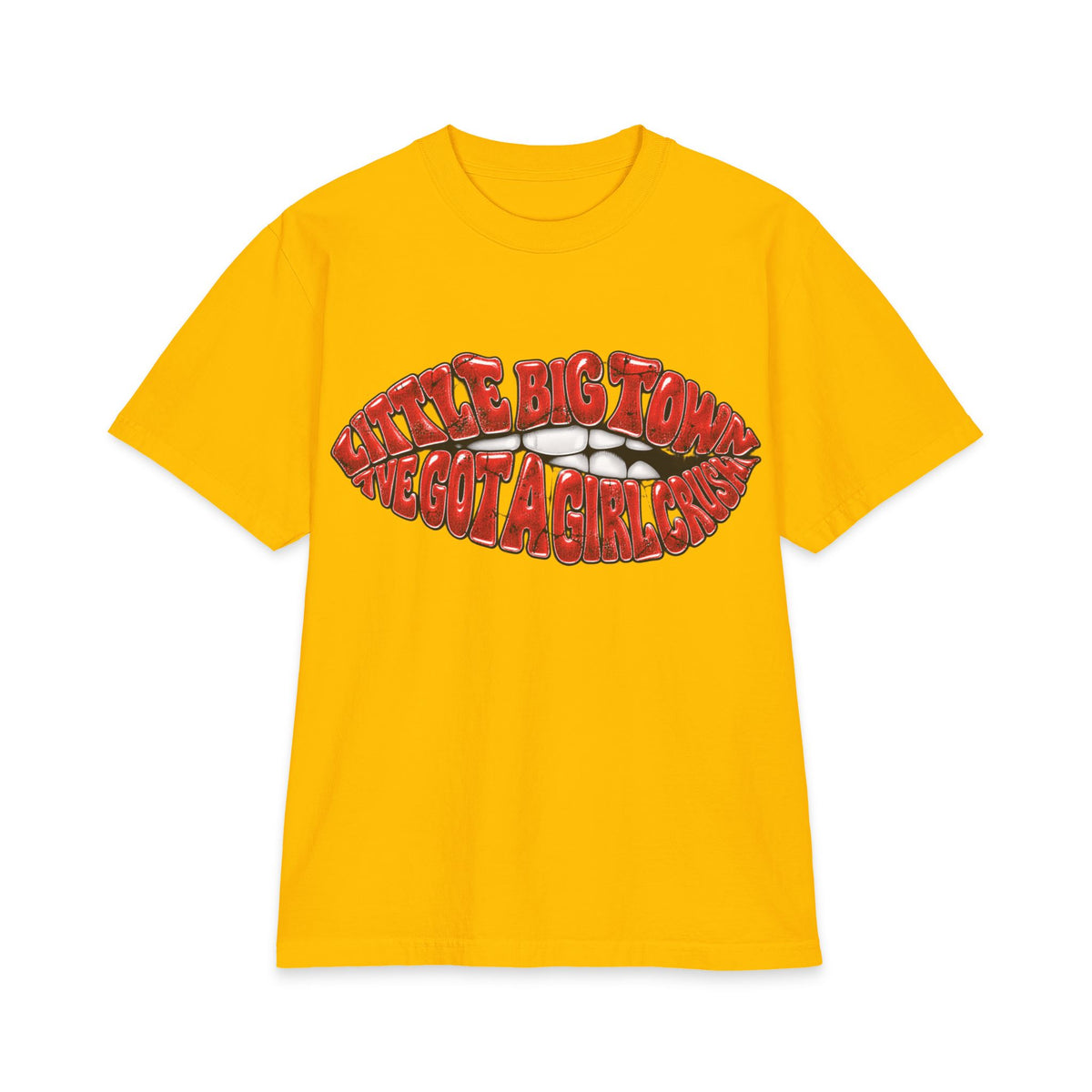 Big Little Town Lips Graphic T-Shirt | Retro Red Lip Art