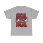 Real Recognize Real Tee | Bold Distressed Red Typography