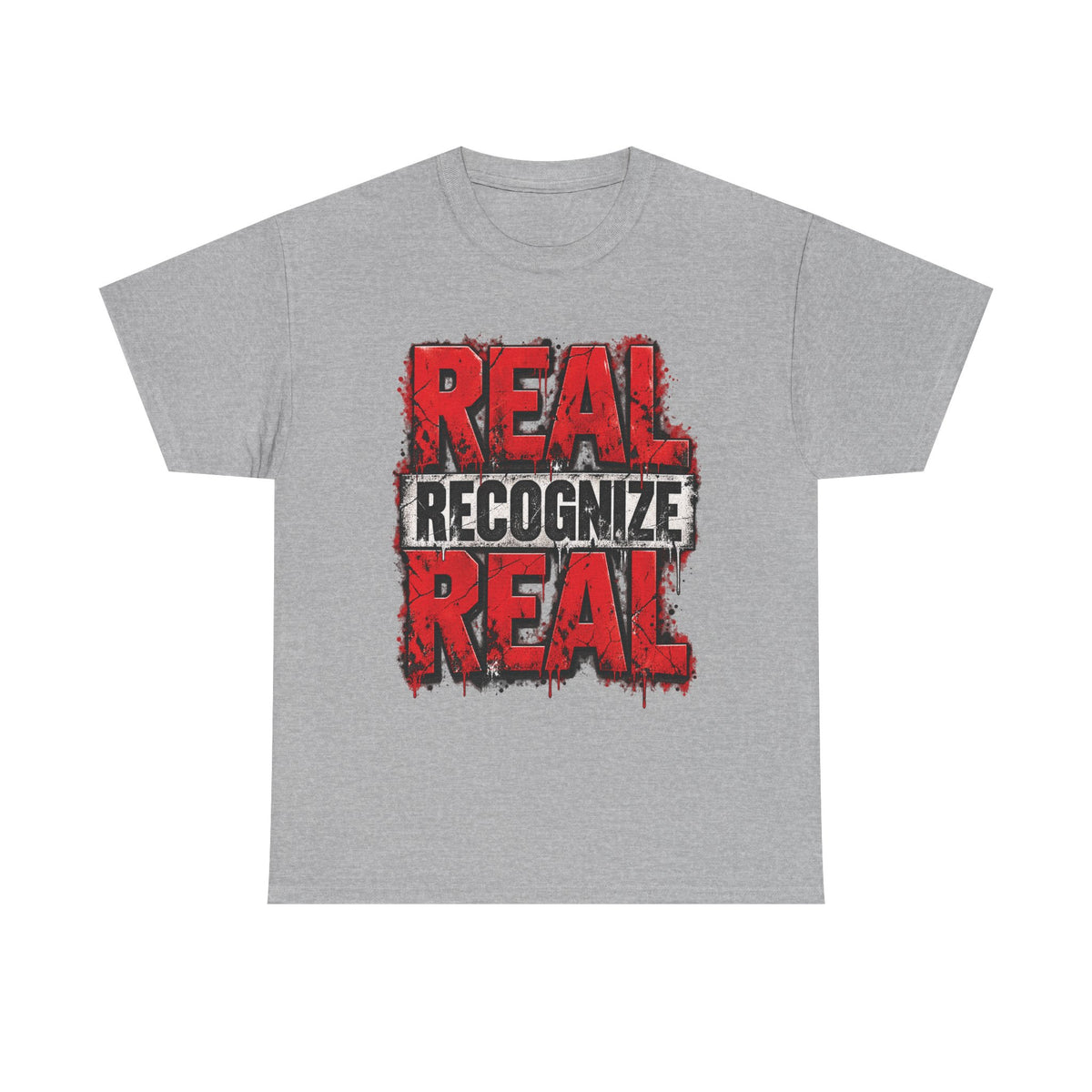 Real Recognize Real Tee | Bold Distressed Red Typography