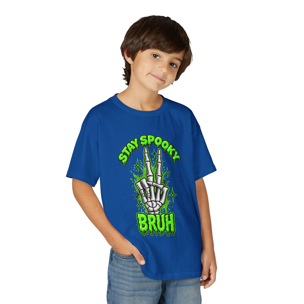 Stay Spooky Bruh T-Shirt | Skeleton Hand Halloween Graphic