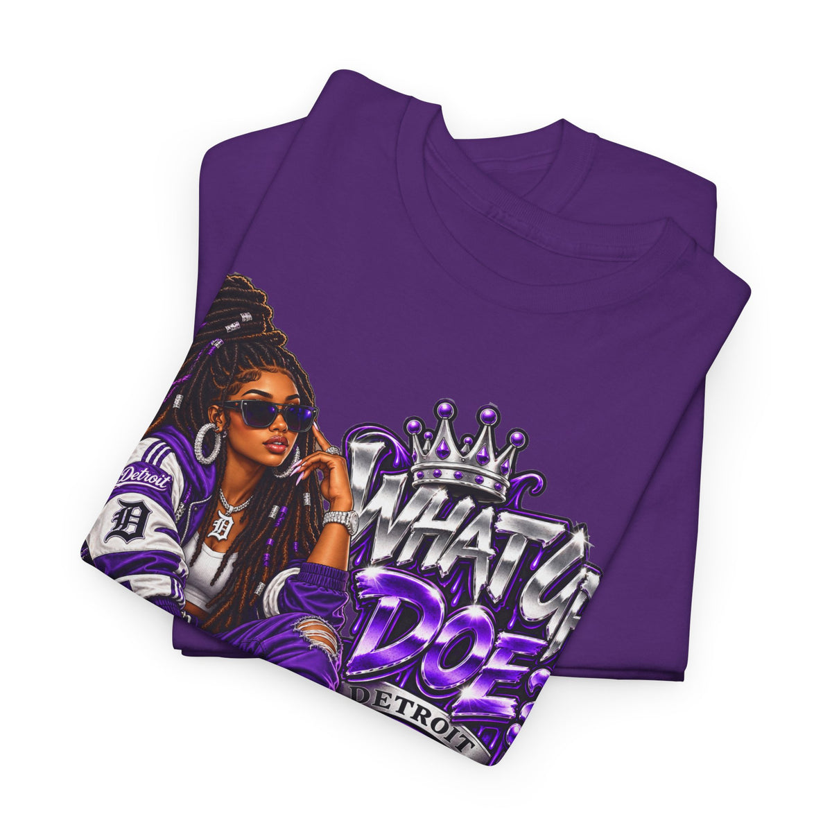 Detroit Queen what up doe Graphic Tee | Urban Streetwear, Purple Drip Art