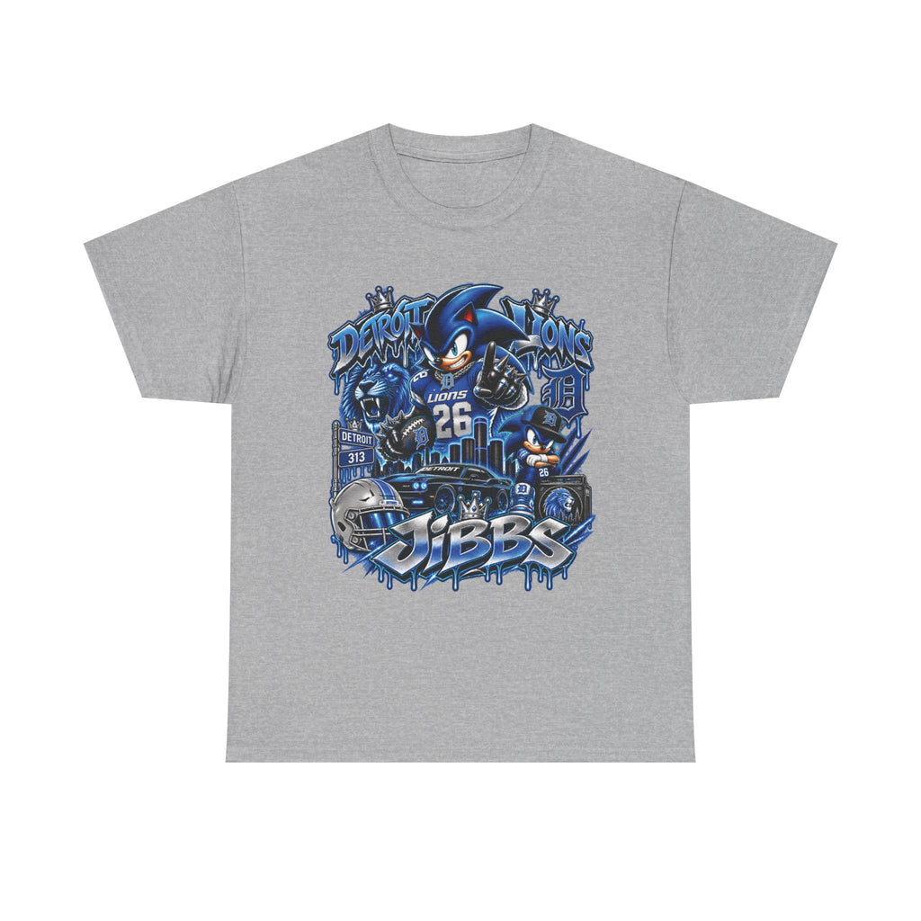 Detroit Lions Football Graphic Tee | Niners Helmet, Player Number 26, Team Mascot