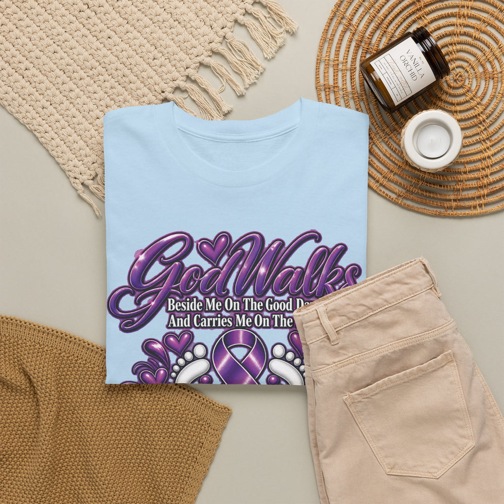 Never Walk Alone Lupus Ribbon Tee | Purple Awareness Ribbon, Support Shirt