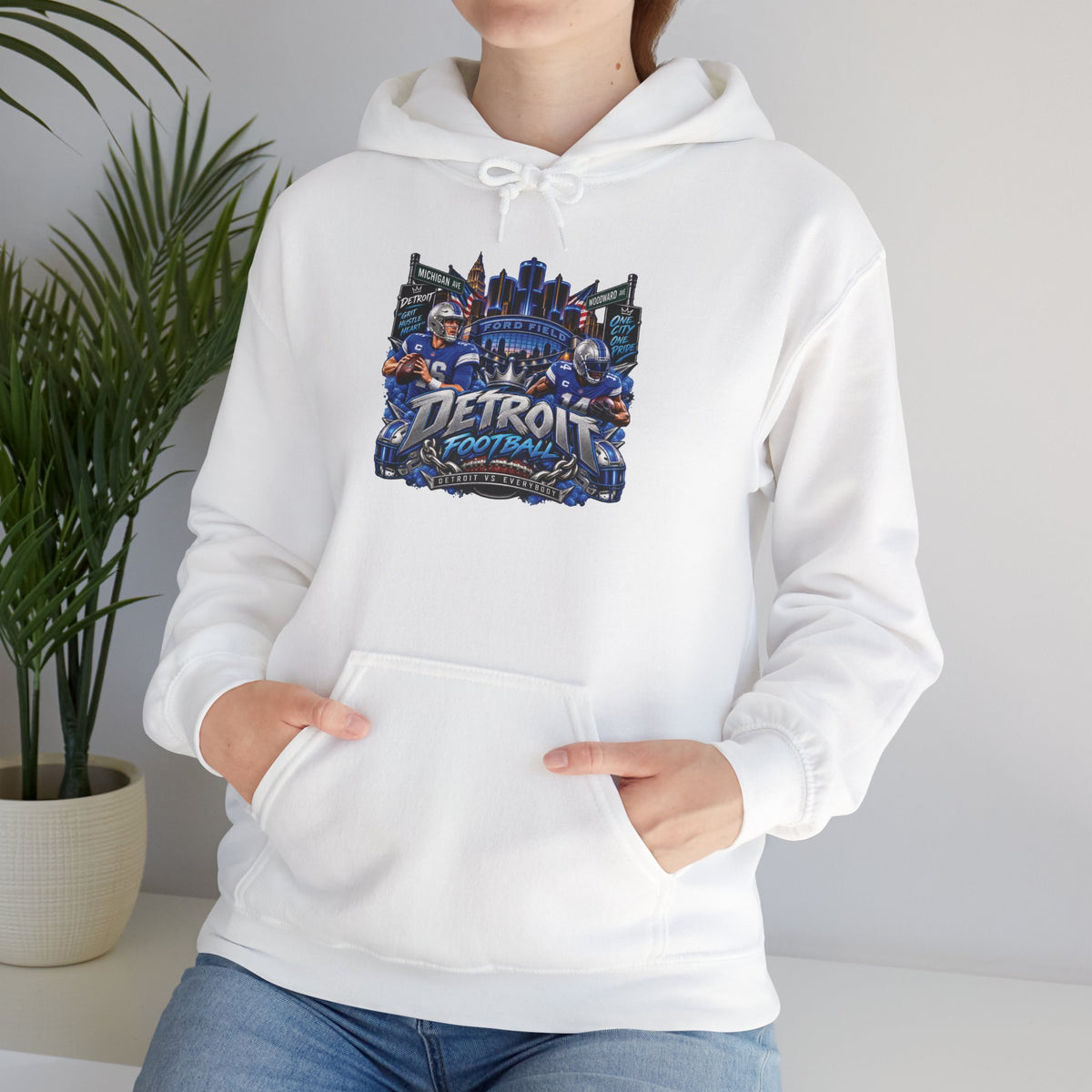 Detroit Skyline Collage Hoodie | Motor City Landmarks sweatshirt