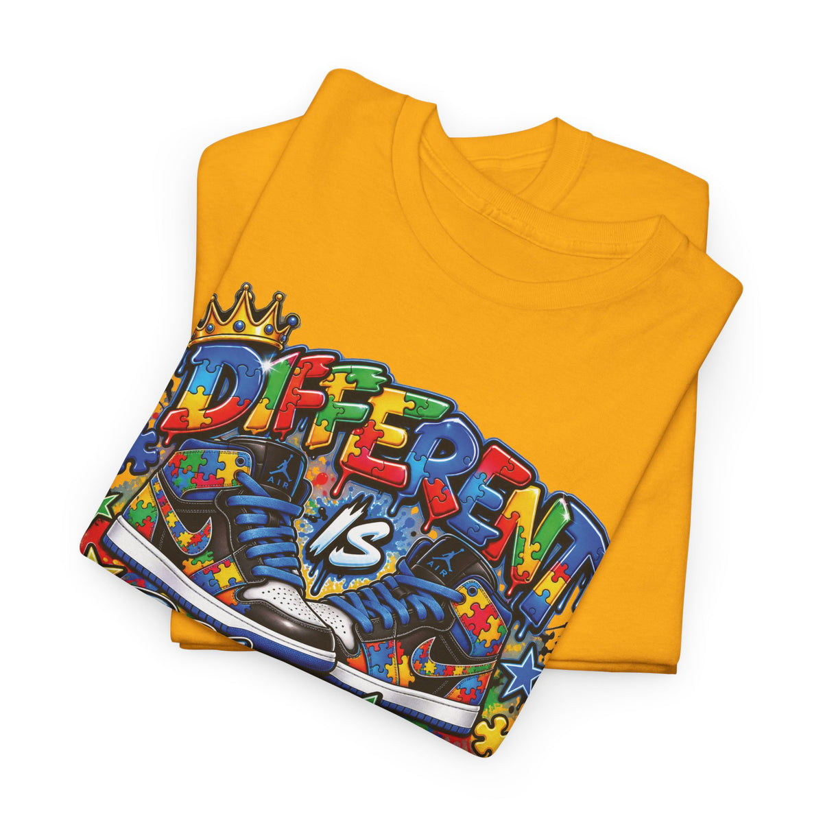 Different Is Beautiful Autism T-Shirt | Colorful Graffiti Typography