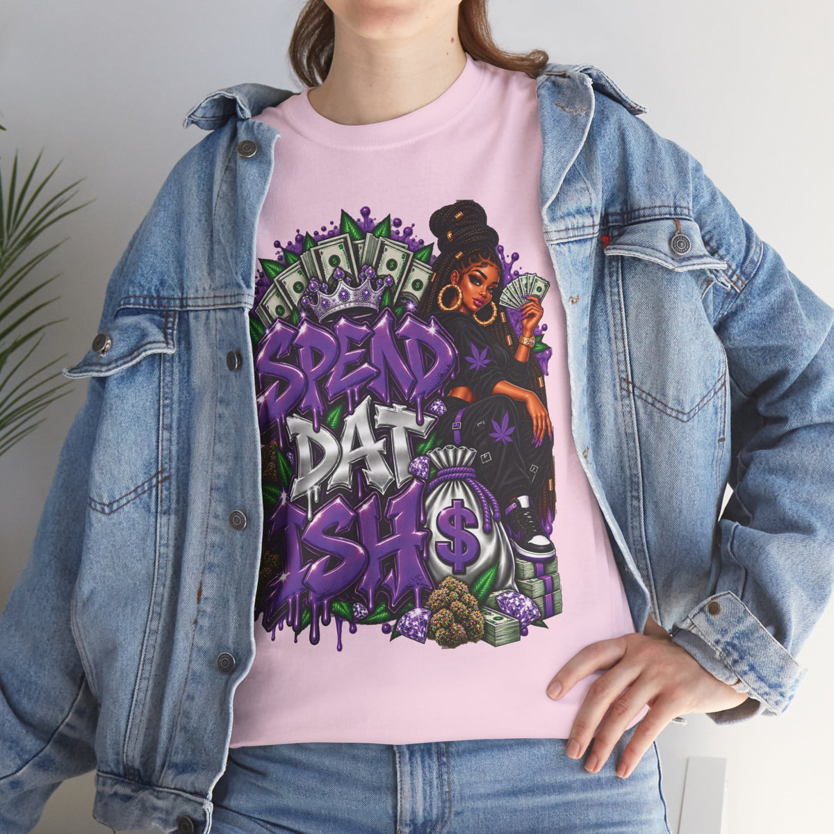 Spend Dat sh*t Tee | Graffiti Money Design, Purple Streetwear