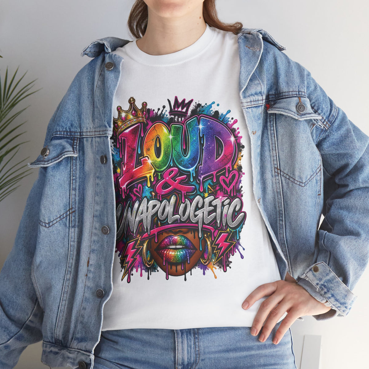 Loud & Unapologetic T-Shirt | Colorful Graffiti Typography, Bold Street Art Tee