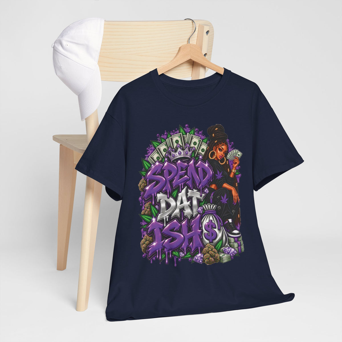 Spend Dat sh*t Tee | Graffiti Money Design, Purple Streetwear