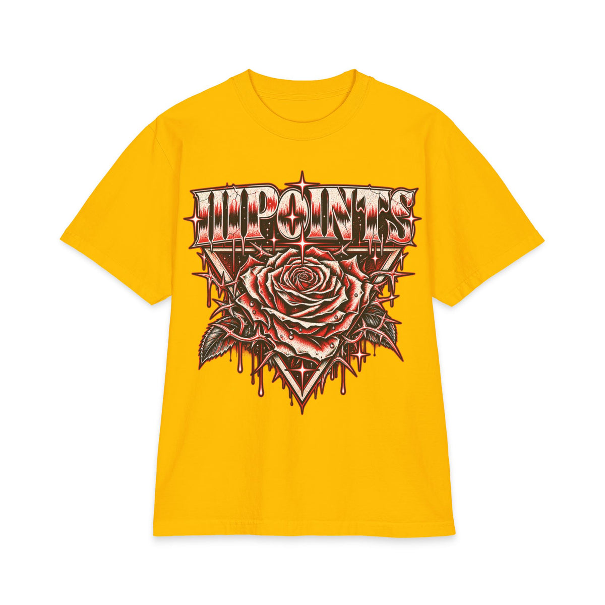 Three Points Rose Graphic T-Shirt | Band Tour Poster Style