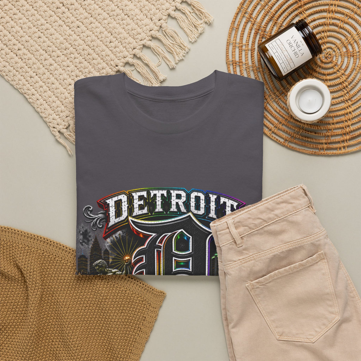 Detroit D Skyline Determined True Grit T-Shirt | City Pride Tee