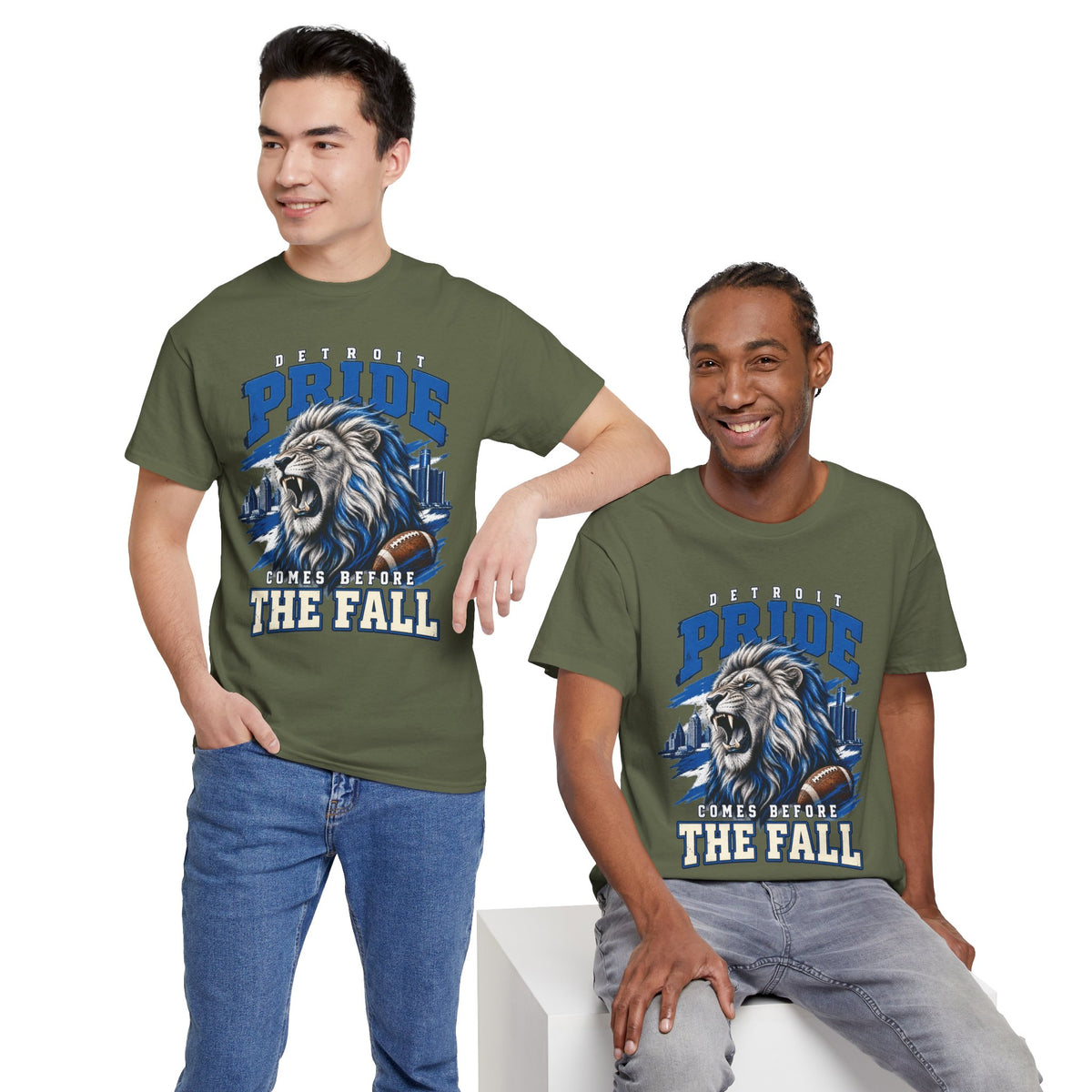 Detroit Pride Comes Before the Fall Lion Graphic T-Shirt