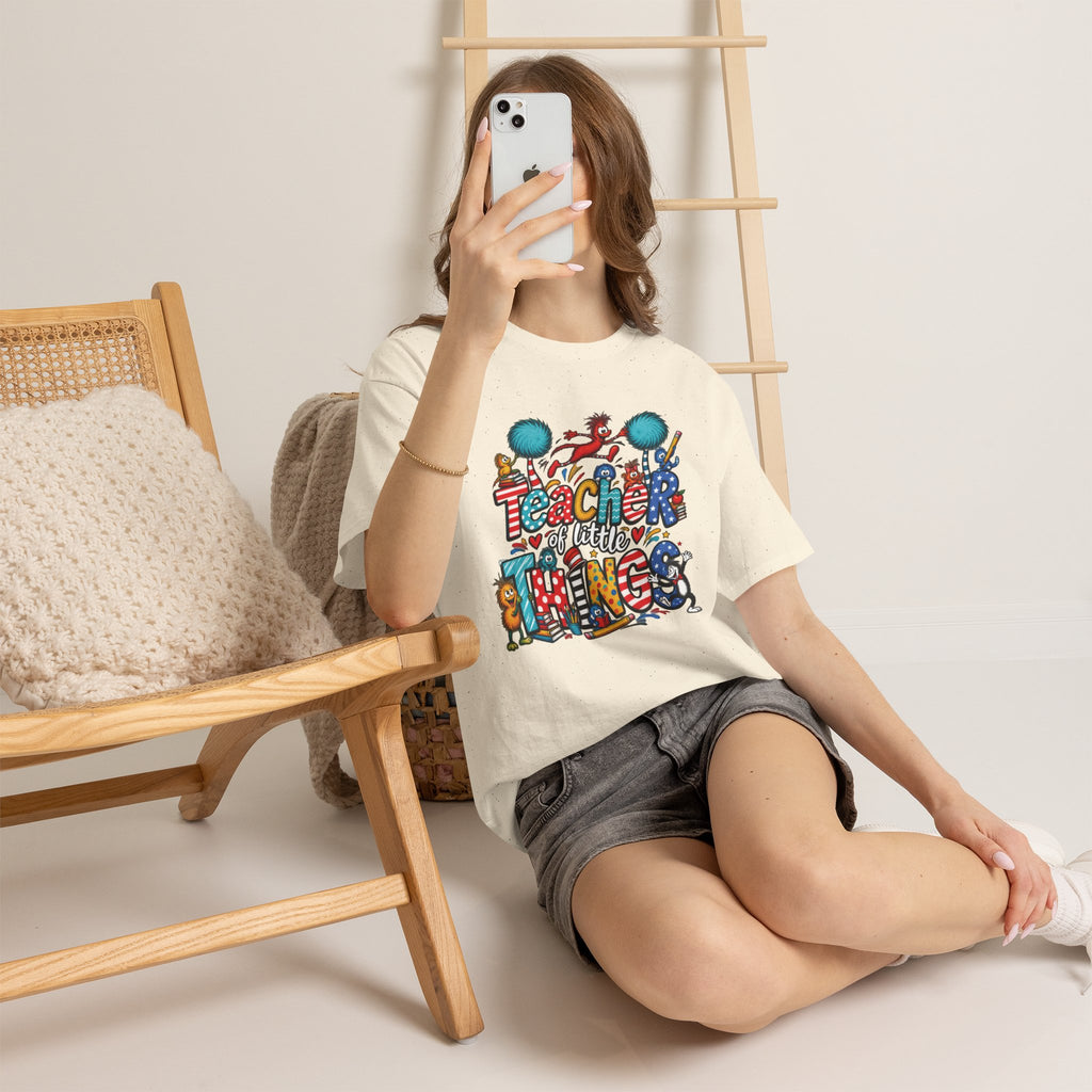 Teacher of Little Things T-Shirt | Colorful Dr. Seuss Style Kids Classroom Tee