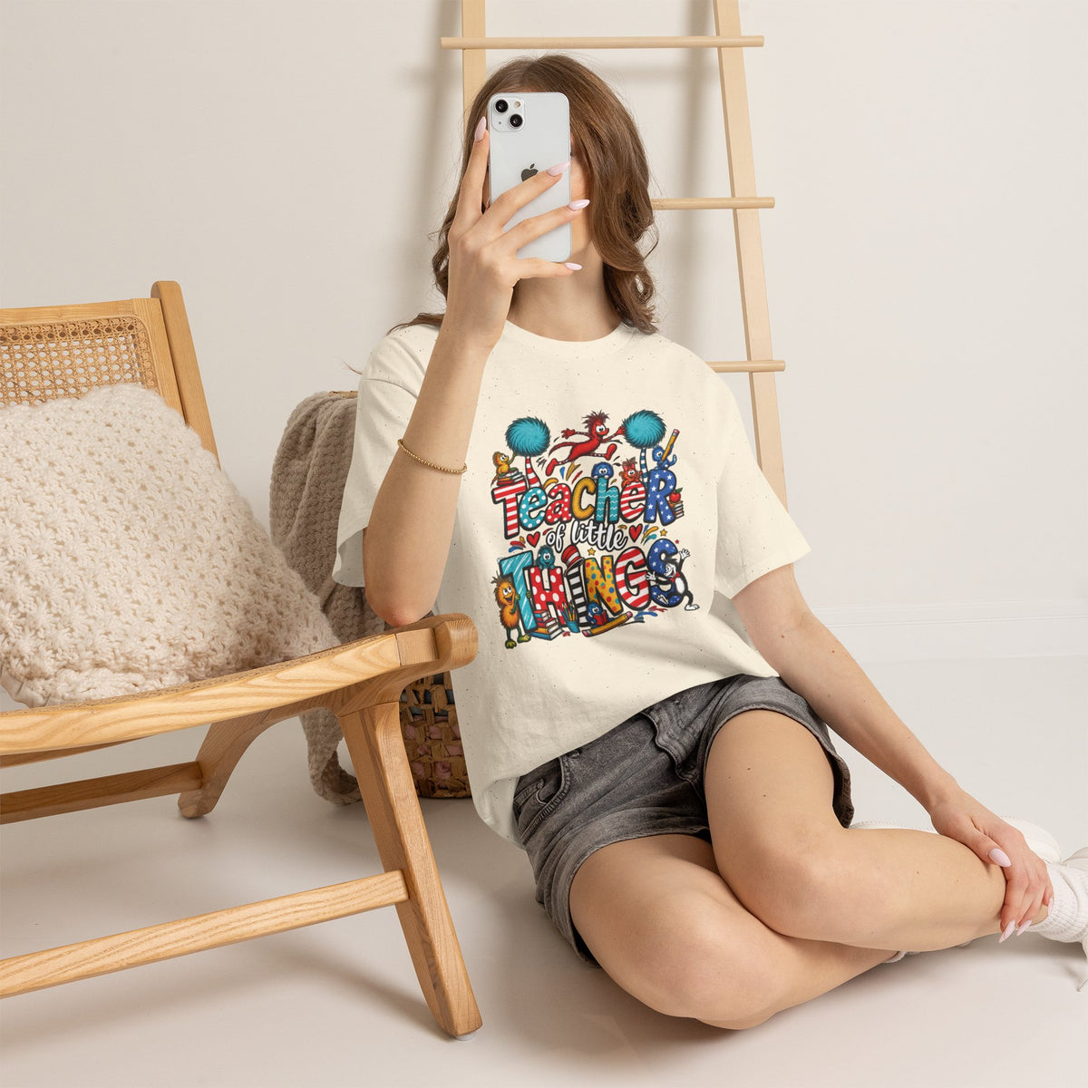 Teacher of Little Things T-Shirt | Colorful Dr. Seuss Style Kids Classroom Tee