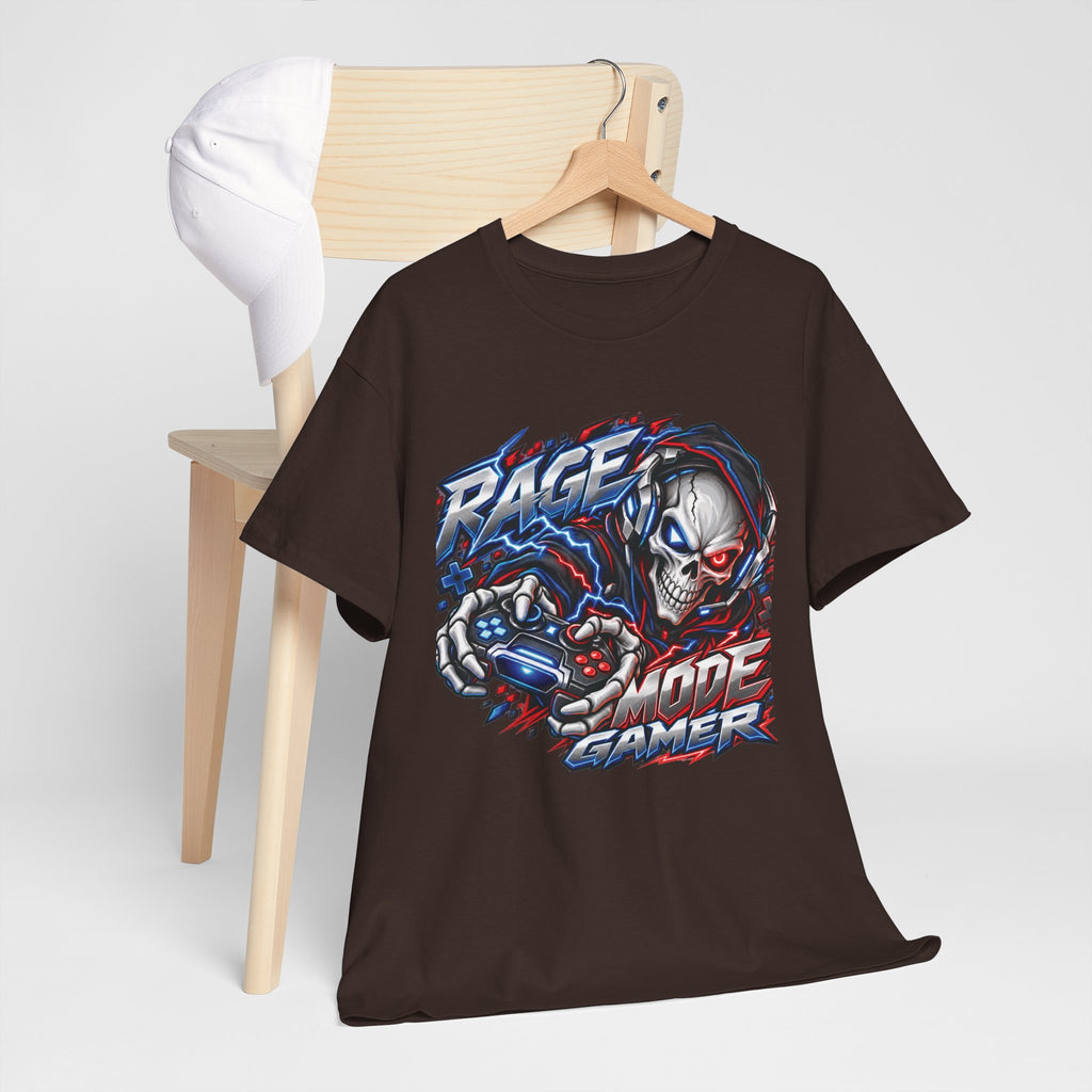Rage Mode Gamer Skull Graphic T-Shirt