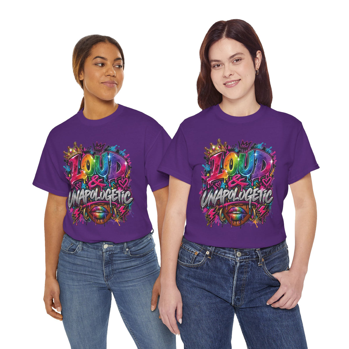 Loud & Unapologetic T-Shirt | Colorful Graffiti Typography, Bold Street Art Tee
