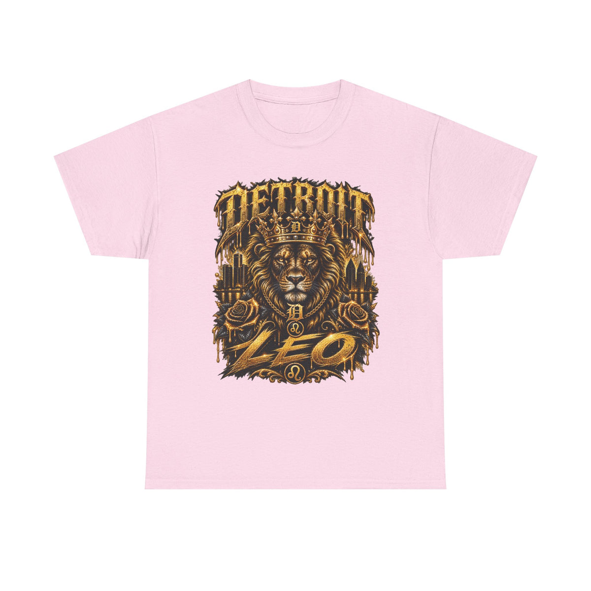 Detroit Lion Leo T-Shirt | Detroit Skyline Lion Graphic Tee