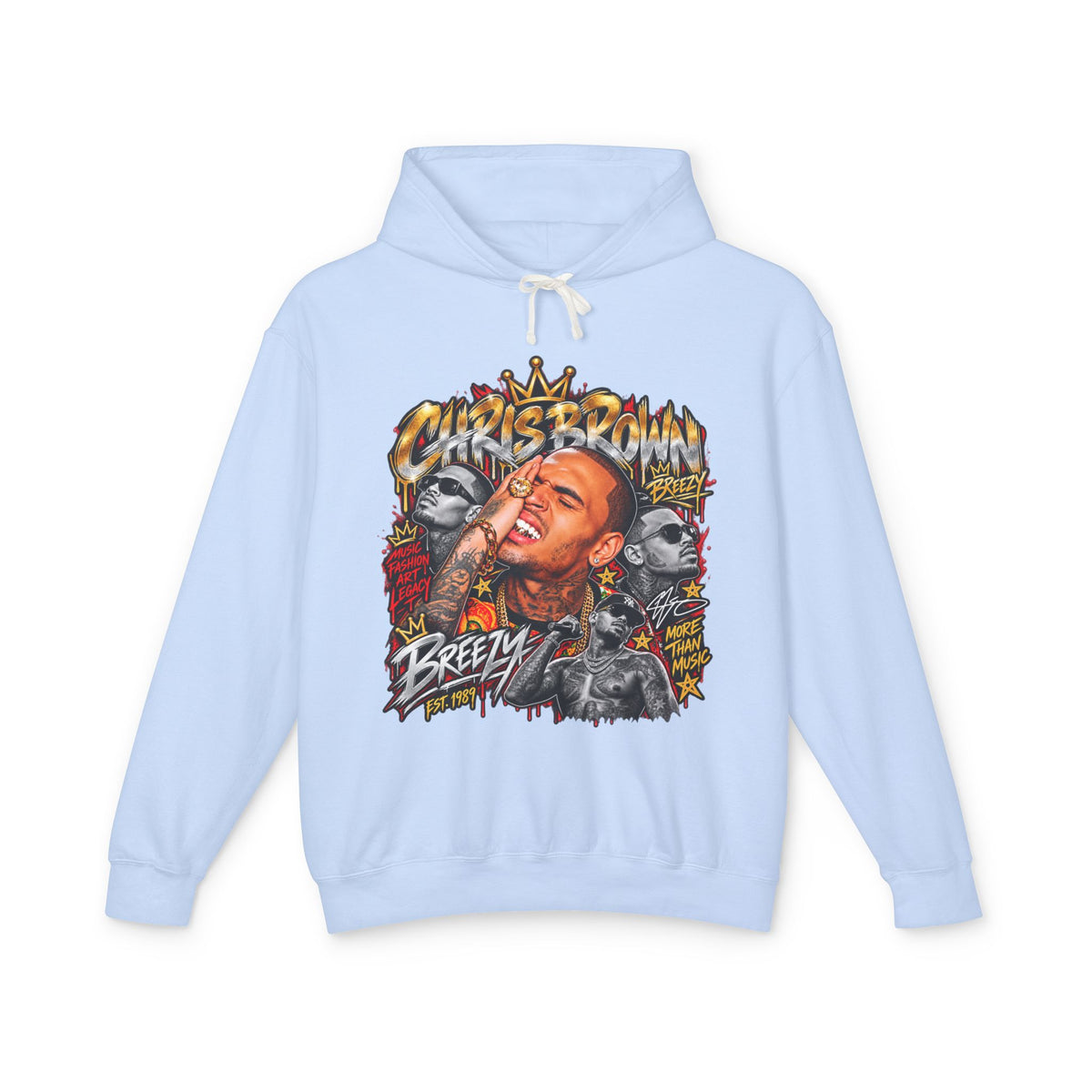 Breezy Portrait Graphic Hoodie | Hip Hop Graffiti Illustration