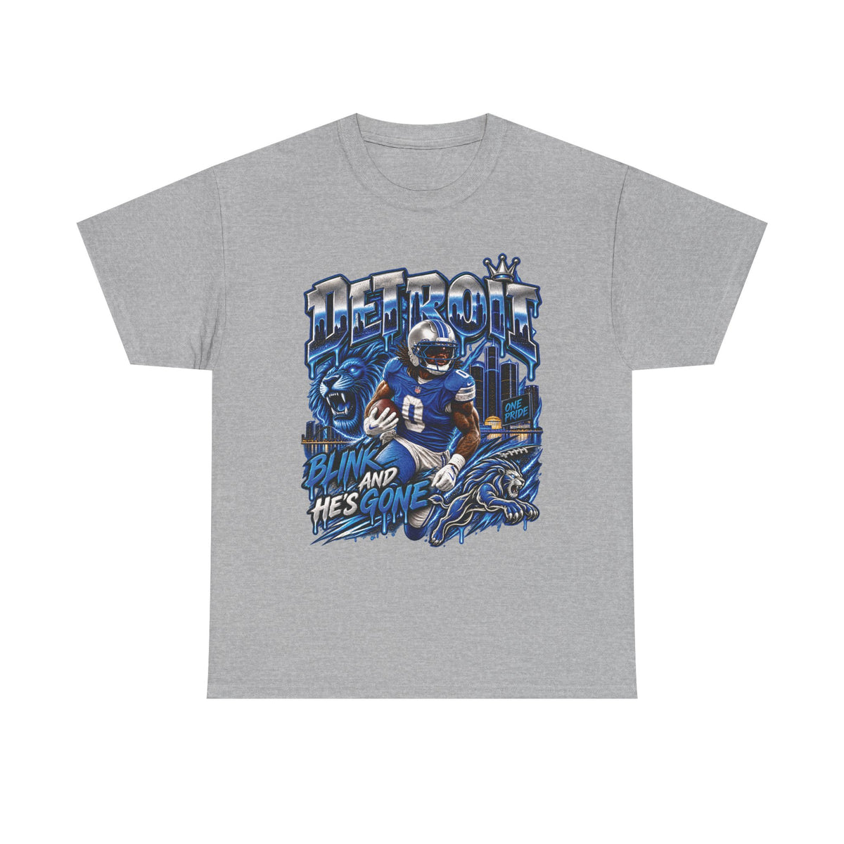 Detroit Football Player Graphic Tee | Blink And He's Gone, Lions Tribute