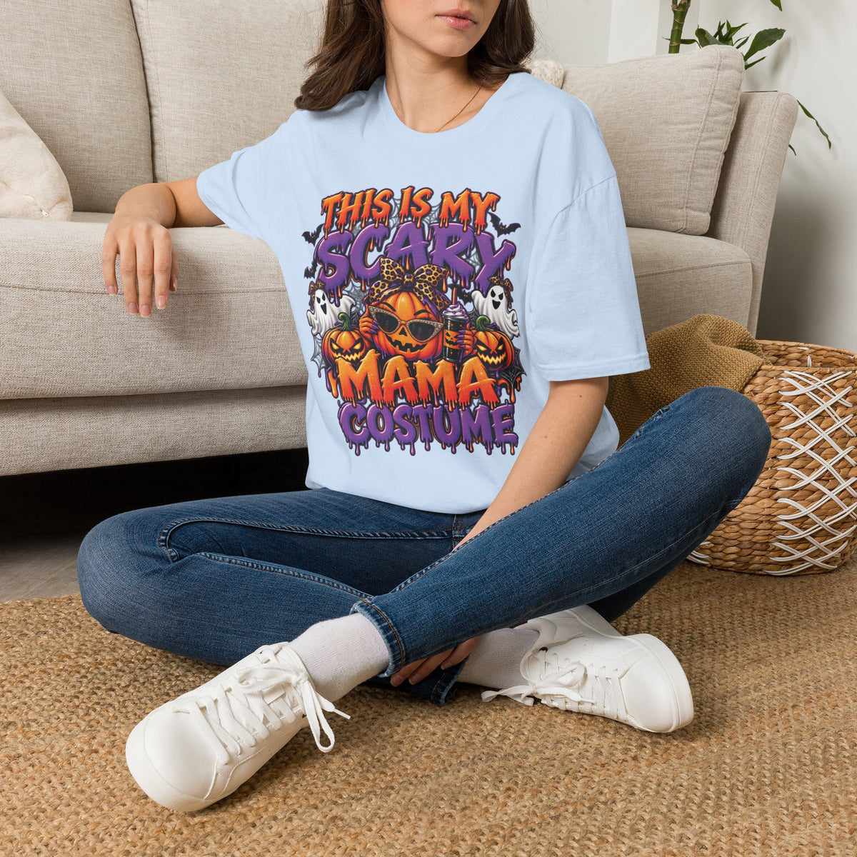 This Is My Scary Mama Costume T-Shirt | Halloween Pumpkin Ghosts Bats