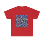 Lions Football Typography Tee | Blue Vintage Grunge Stadium Design