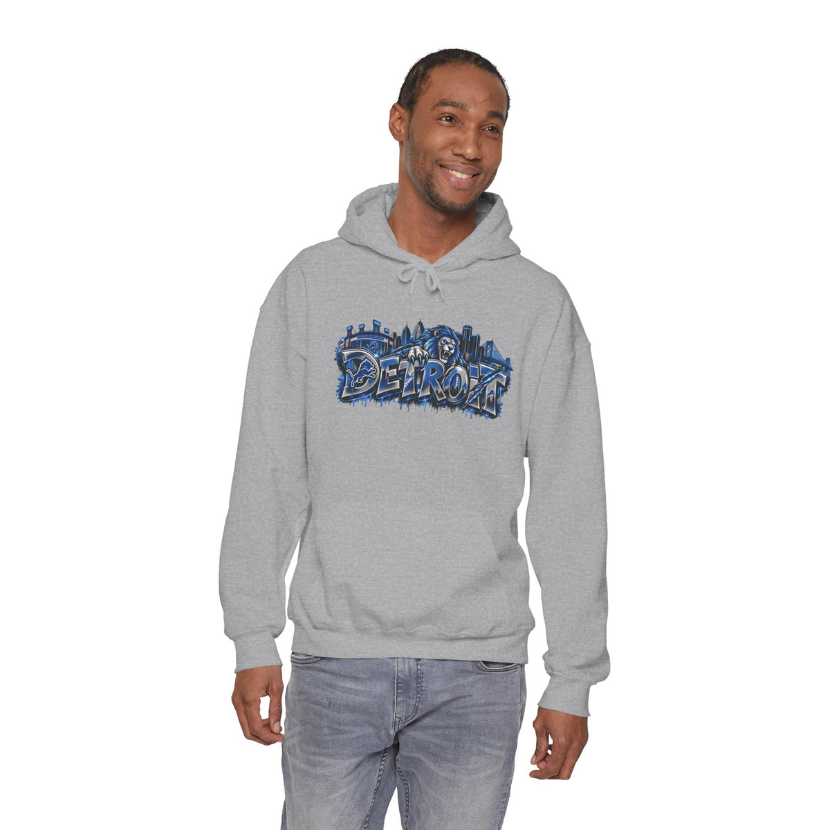 Detroit Graffiti Style Hoodie | City Skyline Street Art Pullover