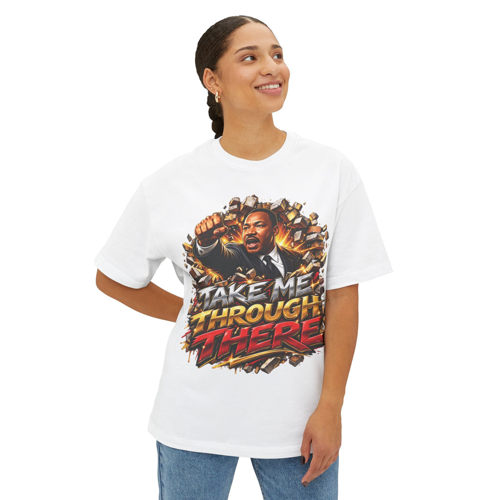 Martin Luther King Take Me Through There graphic Tee | Retro Action Movie Illustration