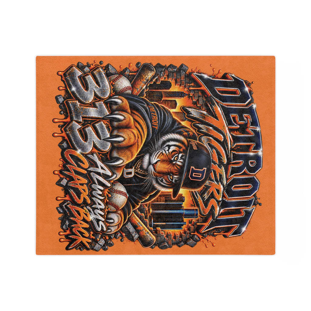 Detroit Tigers Tiger Mascot Blanket | 313 Always Claps Back Velveteen Microfiber