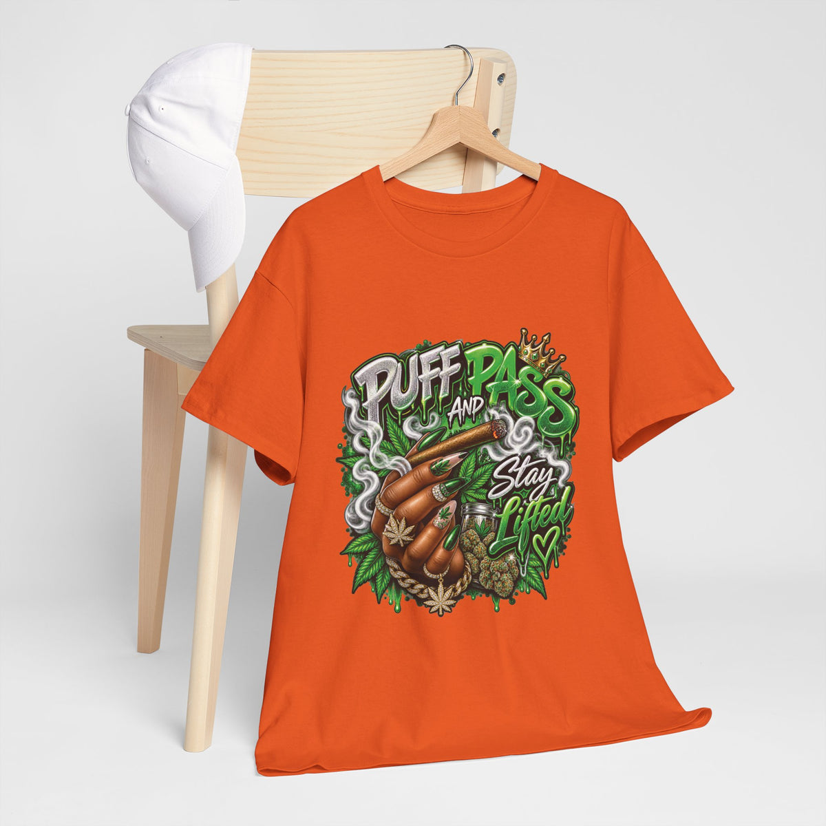 Puff and Pass Stay Lifted T-Shirt | Cannabis Leaf Graphic Tee