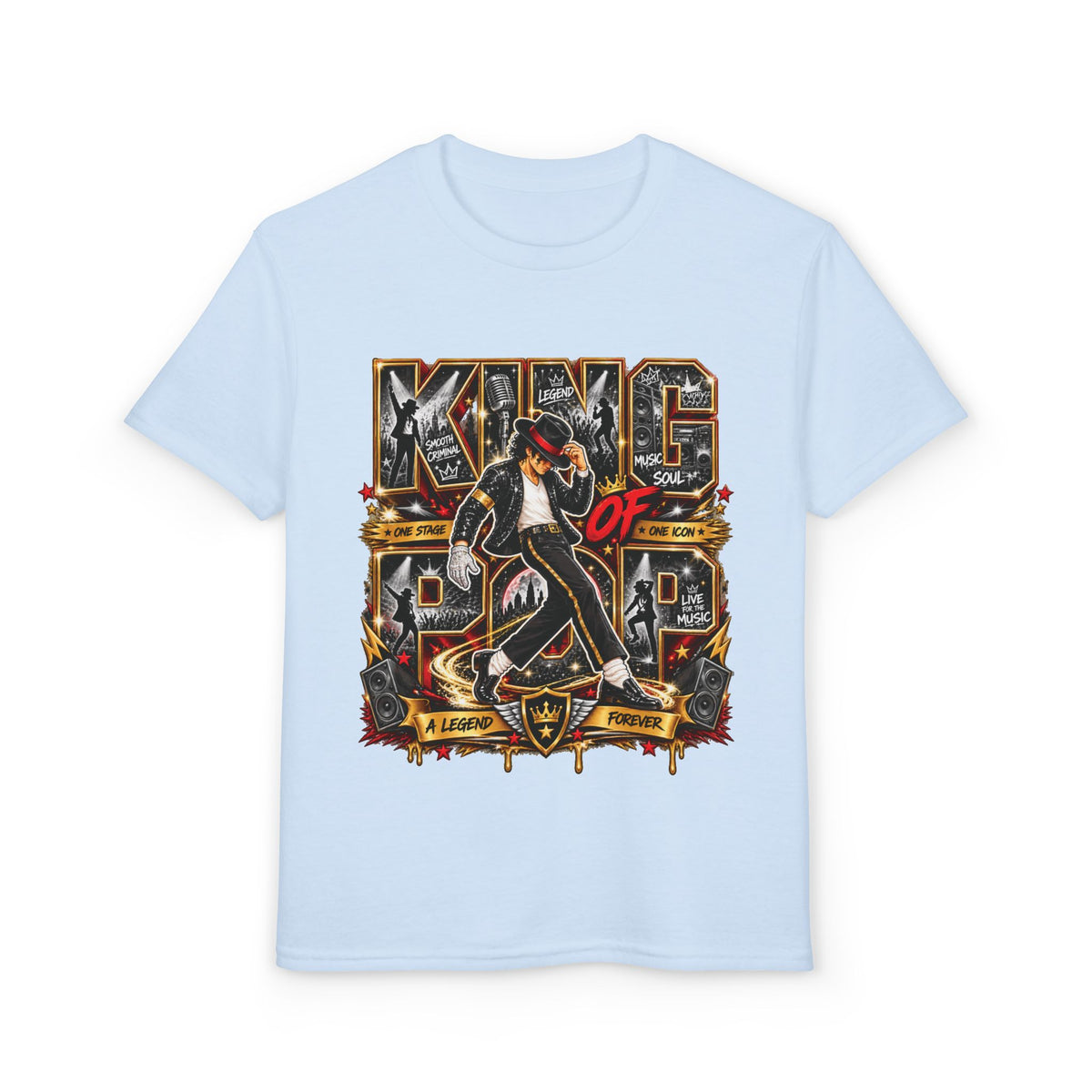 King of Pop Michael Jackson design Youth T-Shirt | Retro Music Dance Tee