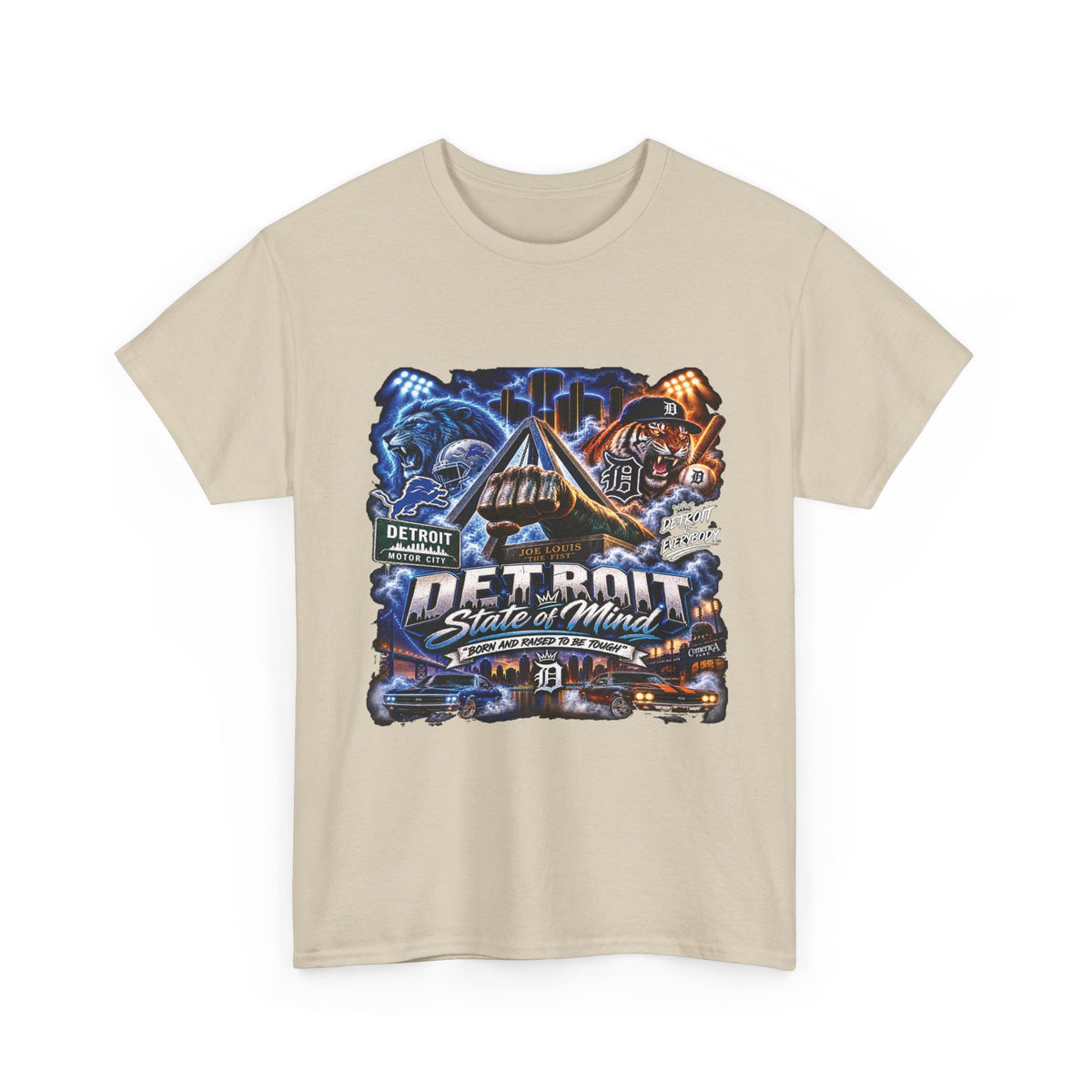 Detroit Skyline Collage Tee | Motor City Vintage Graphic T-Shirt