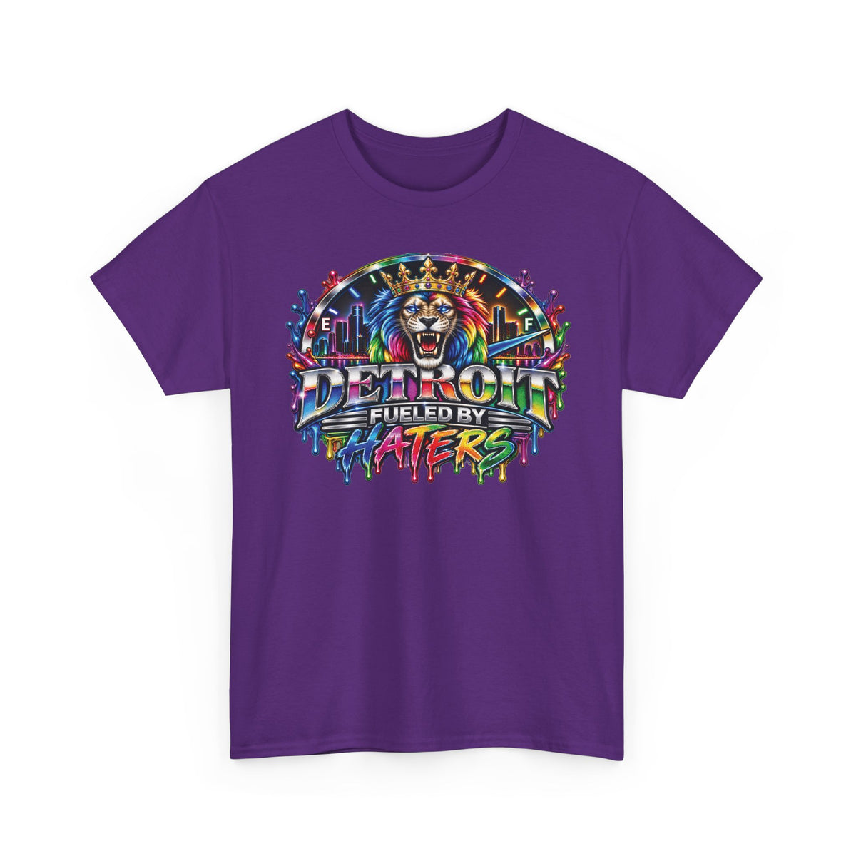 Detroit Lion Graffiti tee | Colorful Drip Lion Detroit Tee