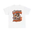 Multiple Sclerosis Awareness, Running on Caffeine Skull Sarcasm & MS Awareness T-Shirt | Orange Ribbon