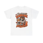Multiple Sclerosis Awareness, Running on Caffeine Skull Sarcasm & MS Awareness T-Shirt | Orange Ribbon
