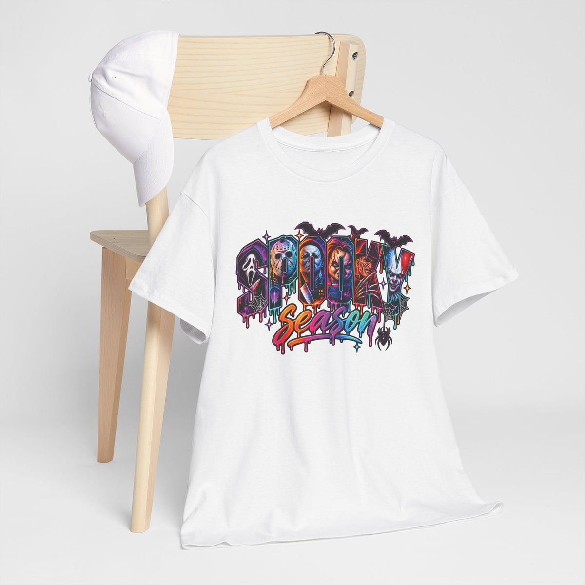 Horror Mask Graffiti Tee | Spooky Season Halloween Slasher Skull Vampire Werewolf