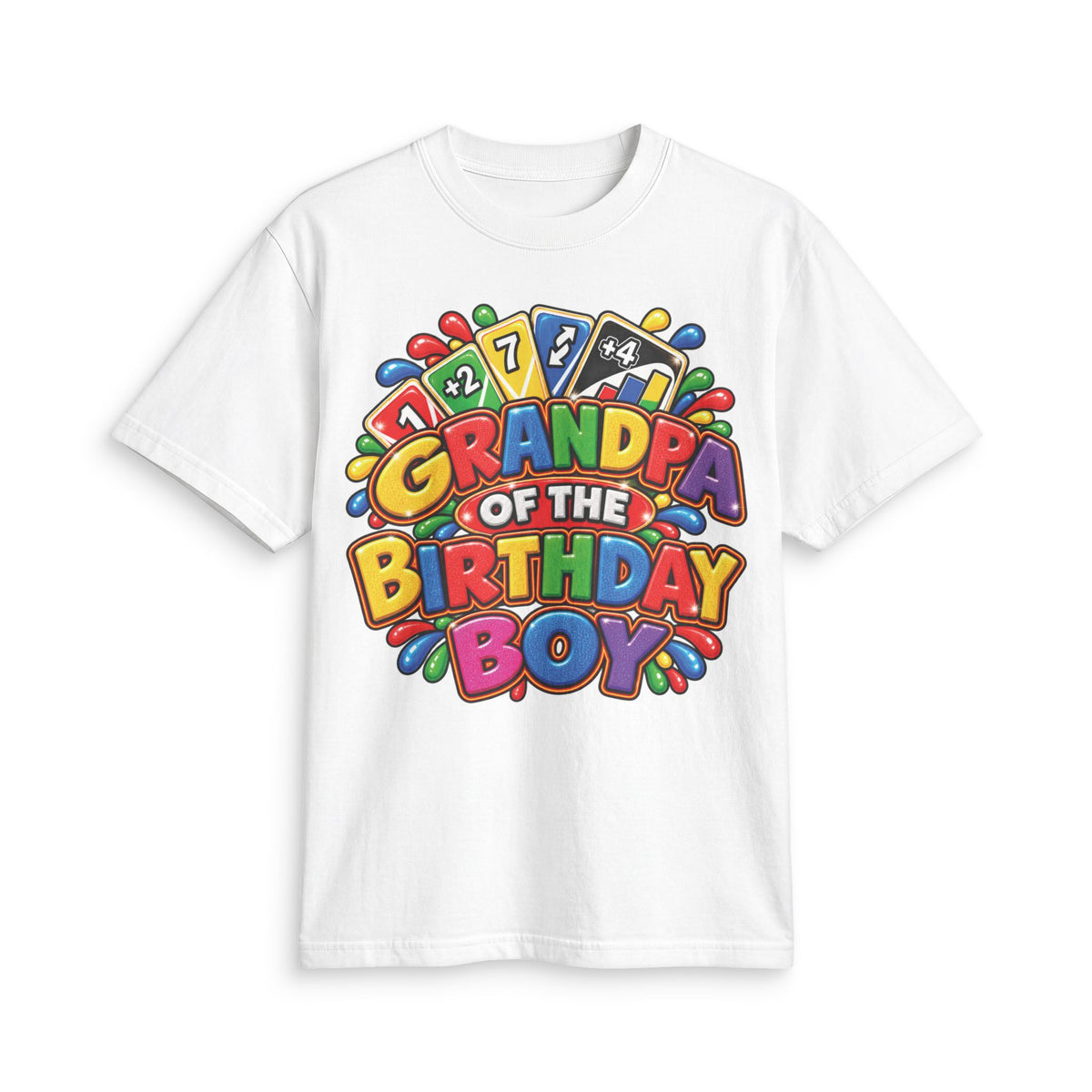 Grandpa of the Birthday Boy T-Shirt, Colorful Birthday Party Tee