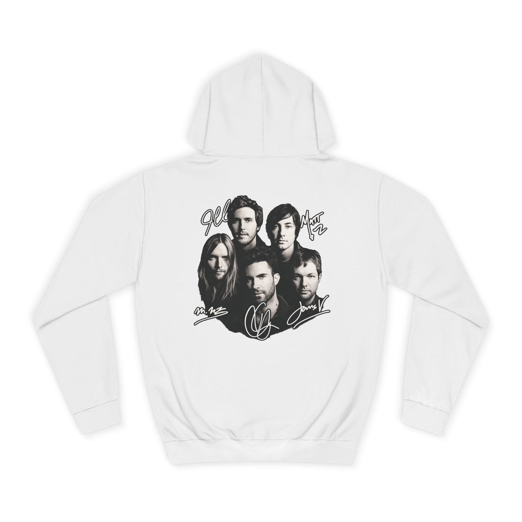 Blue M Chevron Logo Hoodie | Maroon 5 Band Photo Signature Back Hoodie