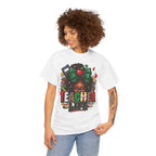 Teacher Life T-Shirt | Black Woman Teacher Illustration, Apple & School Supplies