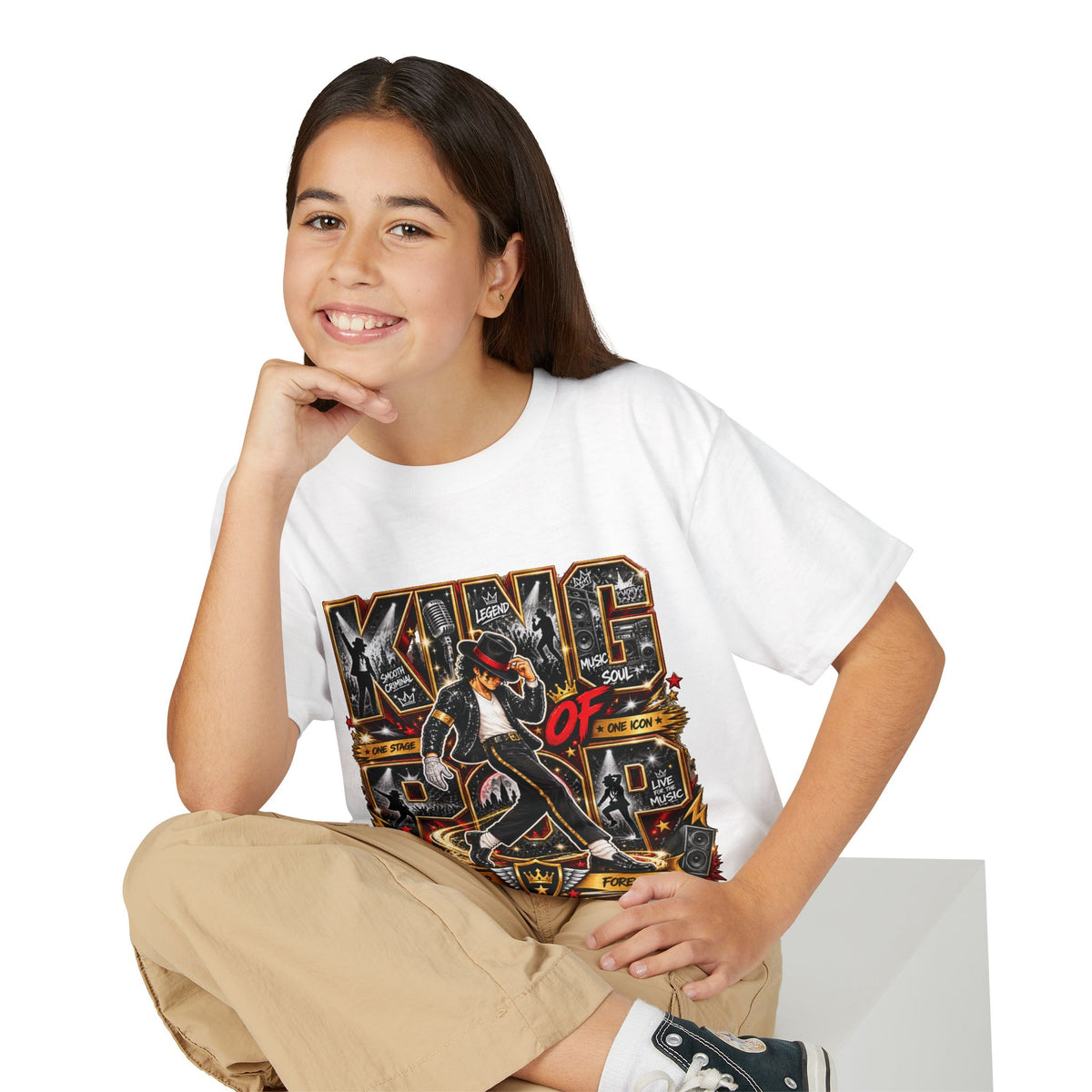 King of Pop Michael Jackson design Youth T-Shirt | Retro Music Dance Tee