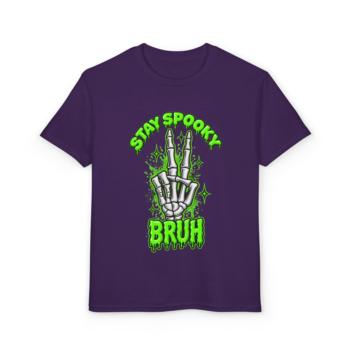 Stay Spooky Bruh T-Shirt | Skeleton Hand Halloween Graphic