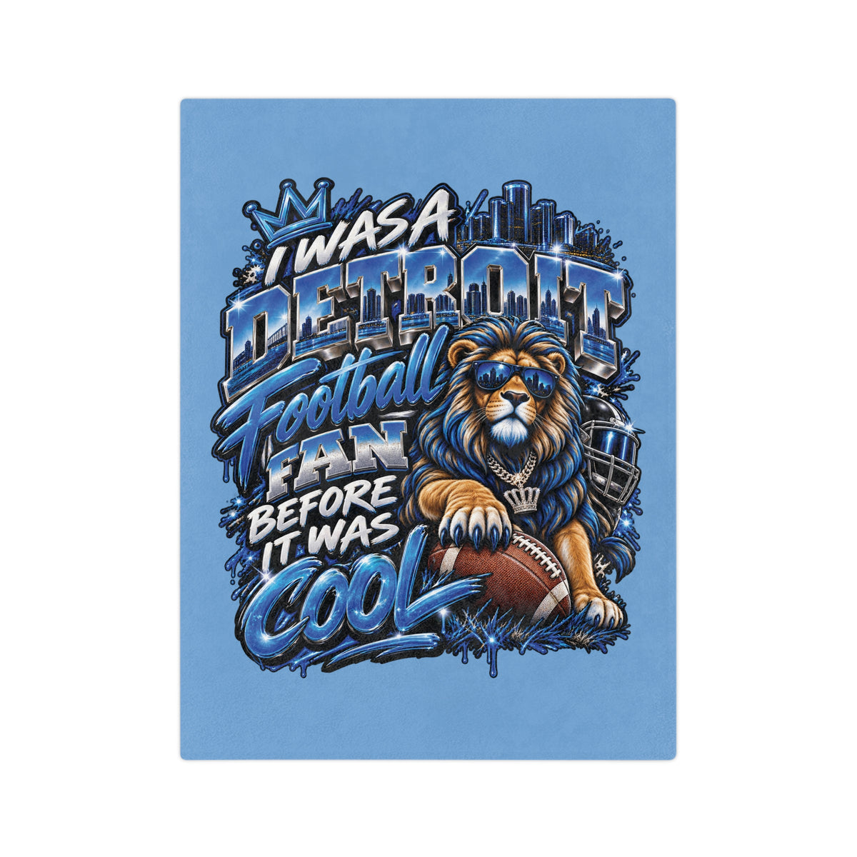 Detroit Football Lion Blanket | I Was a Detroit Football Fan Before It Was Cool velveteen