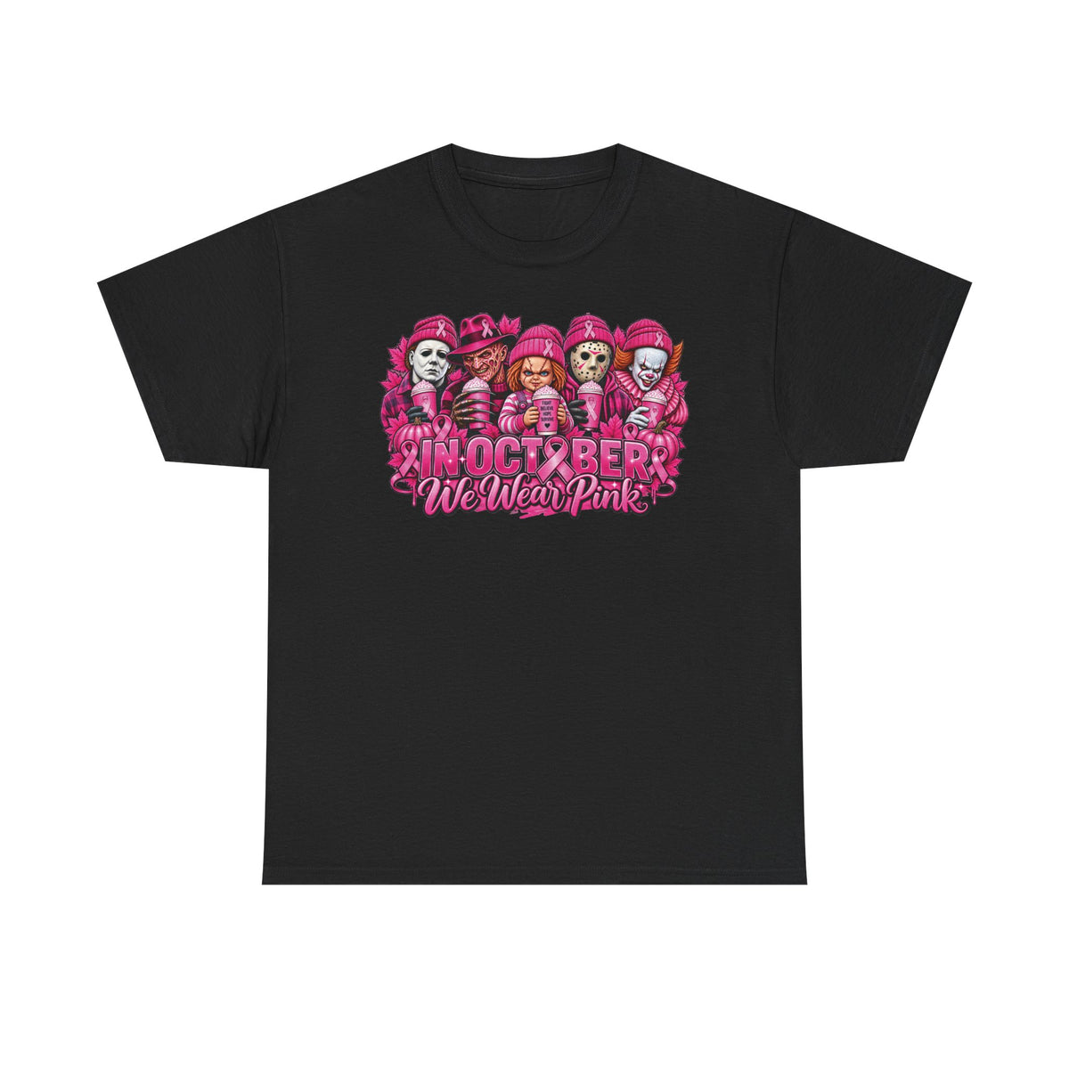 Halloween Horror Icons in Pink Tee | October We Wear Pink T-Shirt