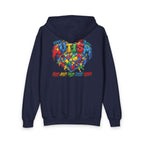 Autism Puzzle Heart Youth Hoodie | Awareness Puzzle Piece Zip Jacket