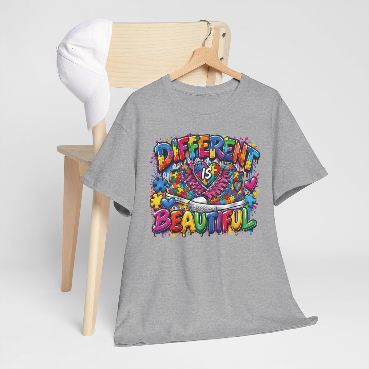 Autism Different Is Beautiful T-Shirt | Colorful Rainbow Graffiti Design
