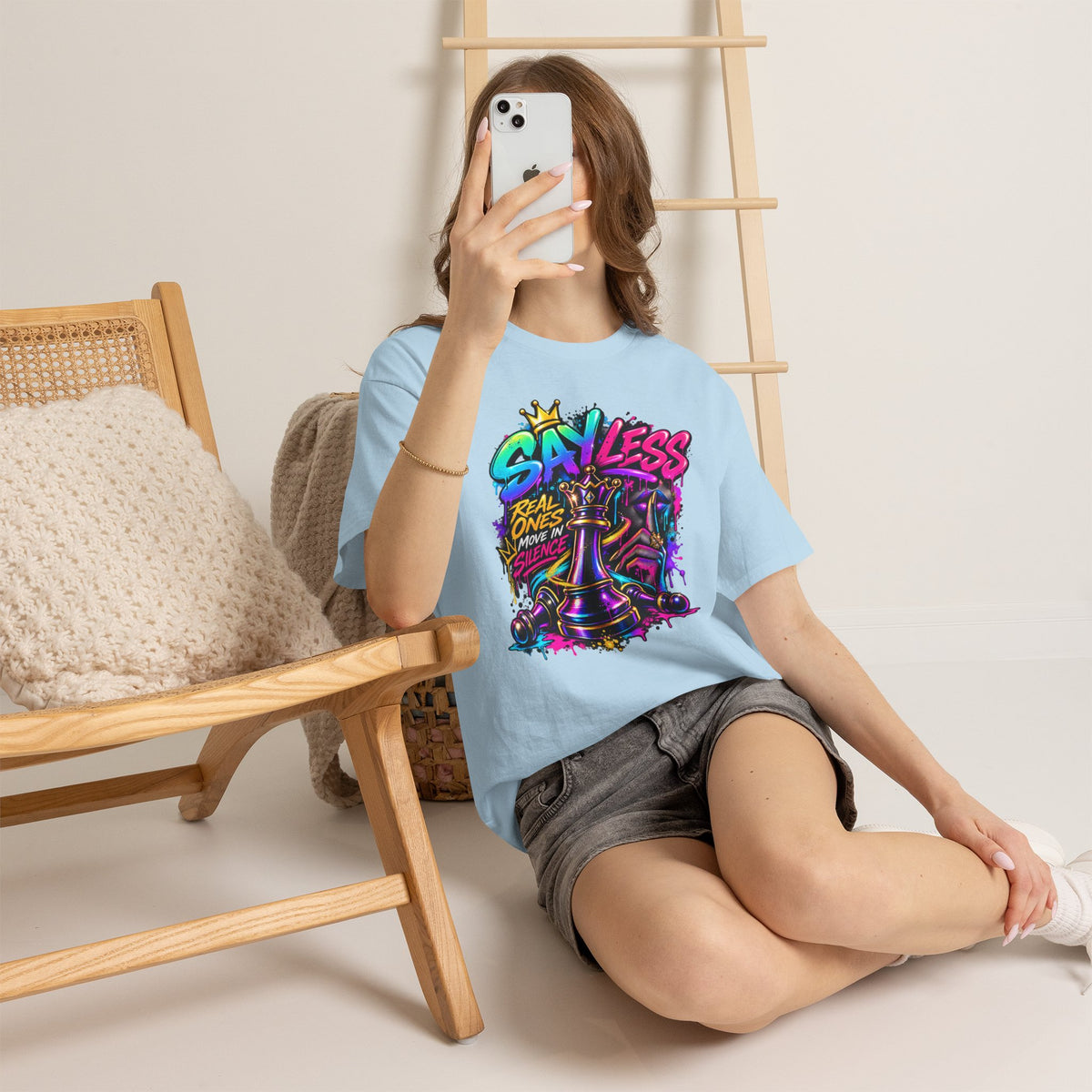 Say Less Chess King Tee | Graffiti Chess Piece Streetwear